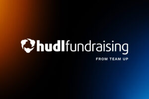 image shows a logo that says hudl fundraising from team up