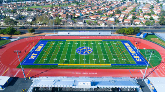 Mt Eden HS Football Field and Track. Images courtesy of ASBA